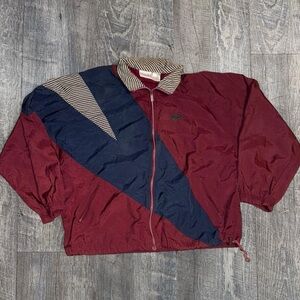 Reebok Burgundy and Navy Windbreaker Jacket
